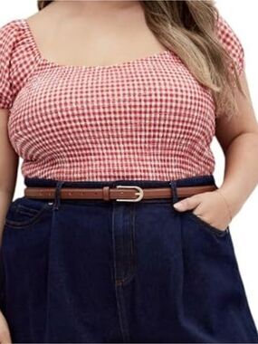 City Chic womens Top - Cute Gingham Fashion NWT Size M